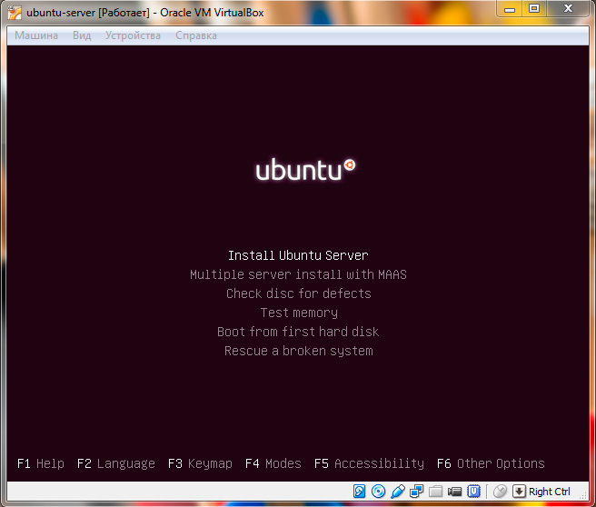 Ubuntu Server. Установка